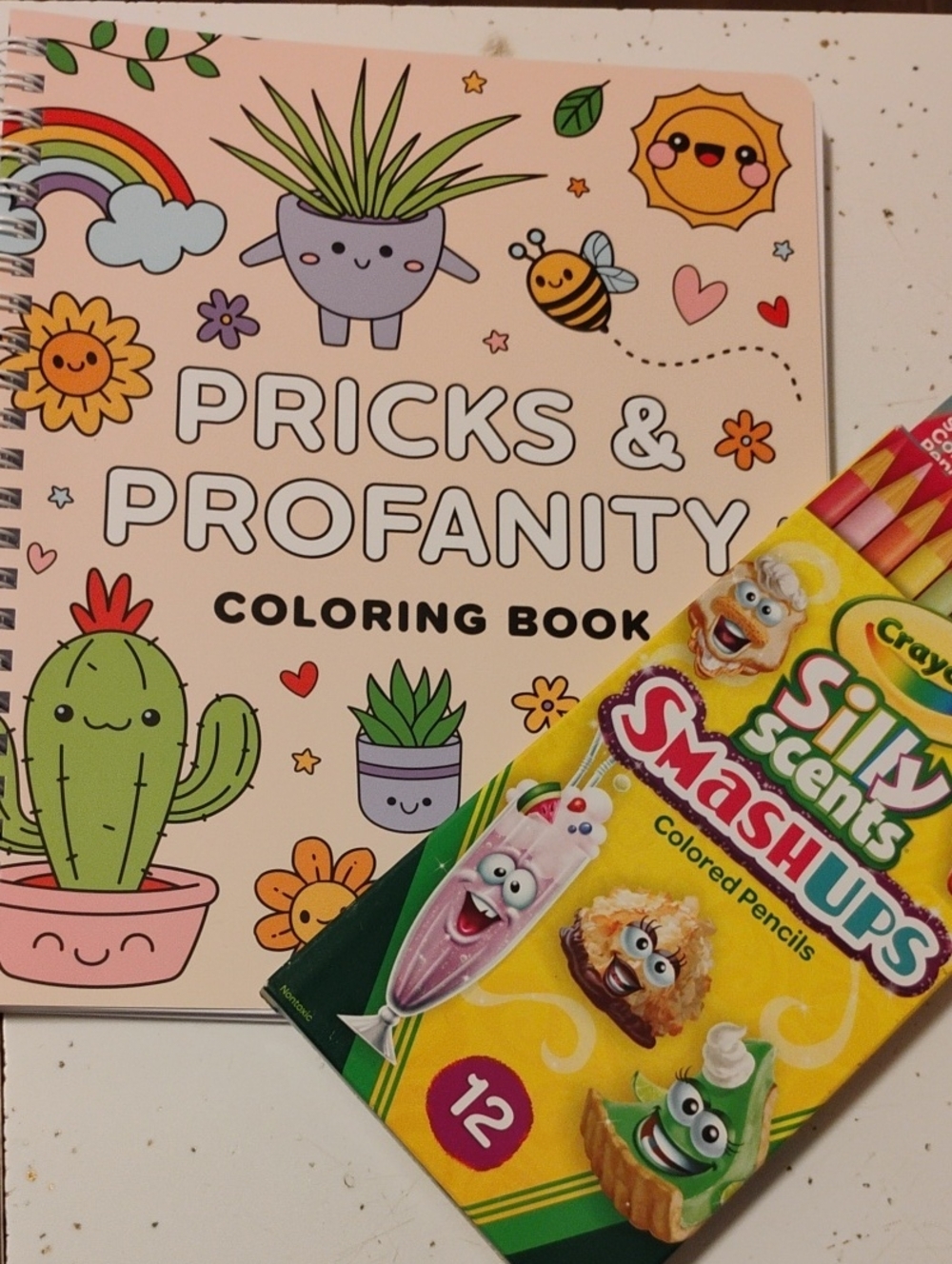 2pc-Pricks & Profanity Coloring Book & Crayola Scents Colored Pencils Set 🩷